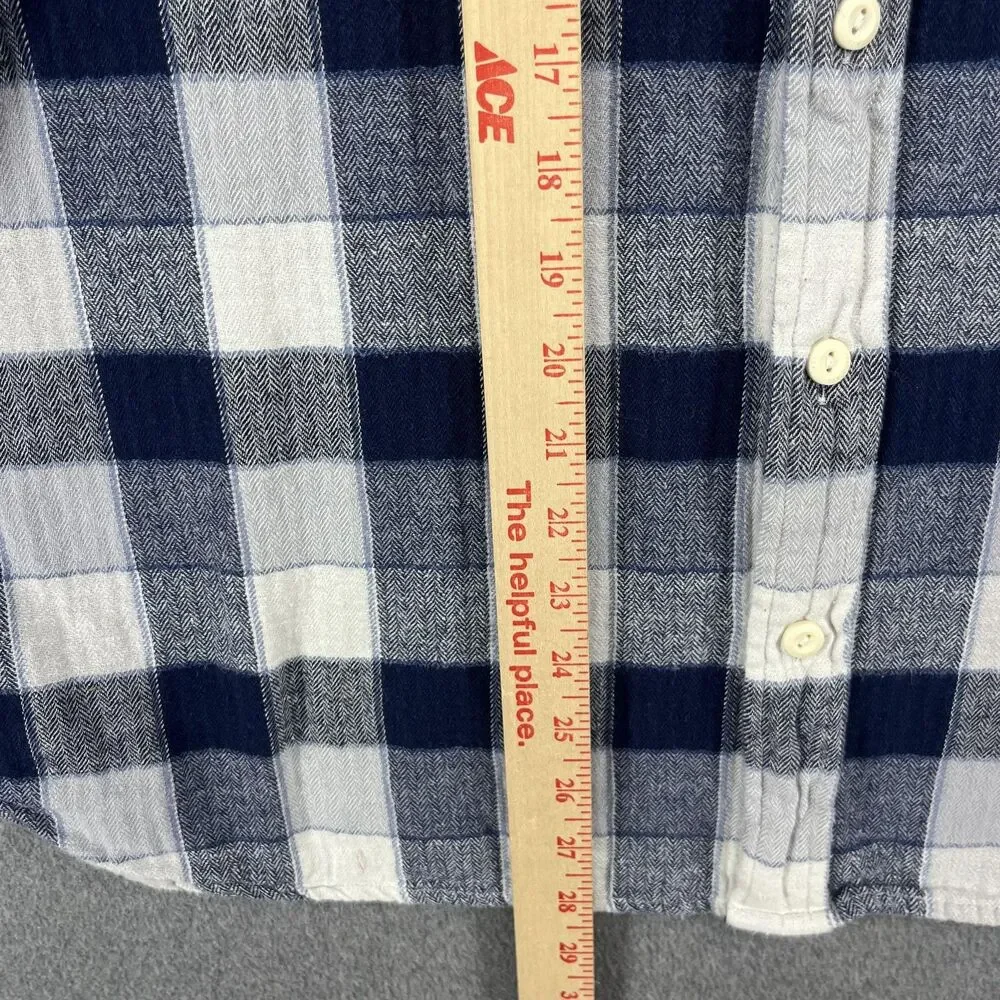 Levi's Shirt Mens Large Blue Plaid Flannel Relaxed Long Sleeve Button‎ Down